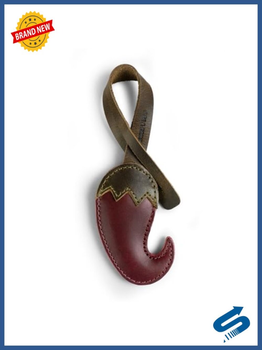 Handmade Full Grain Leather Hot Pepper Bag Charm Purse Accessory
